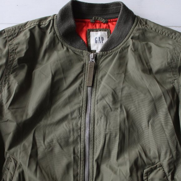Army Green Bomber Jacket, Size XS, GAP - Picture 4 of 10